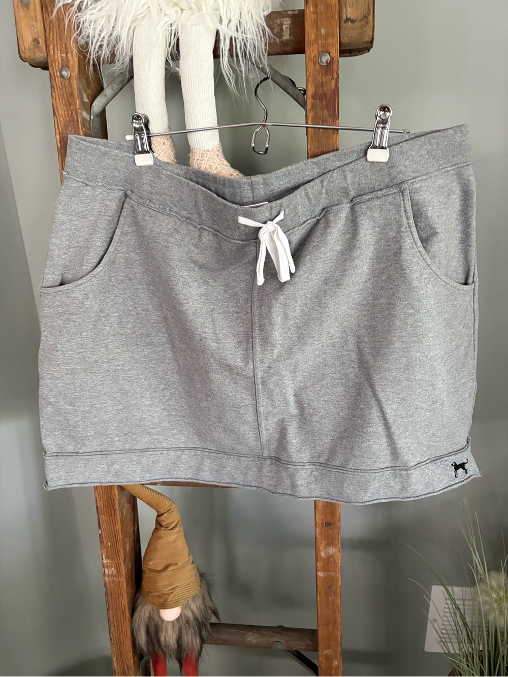 The Black Dog Gray Drawstring Sweat Skirt